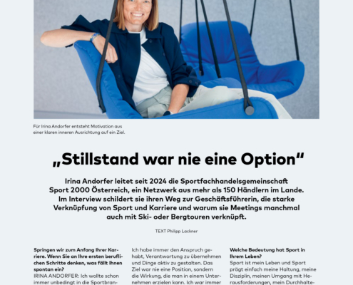 Retail-Magazin Fotostrecke Fotostrecke von Sport 2000 Chefin Irina Andorfer für Retail Magazin von wildbild fotografiert